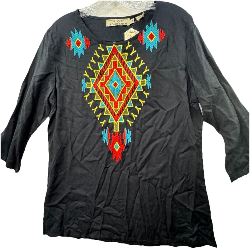 NEW R Cinco Ranch Arapaho Tunic Top Women's Large Cowgirl Western 2008 Rayon
